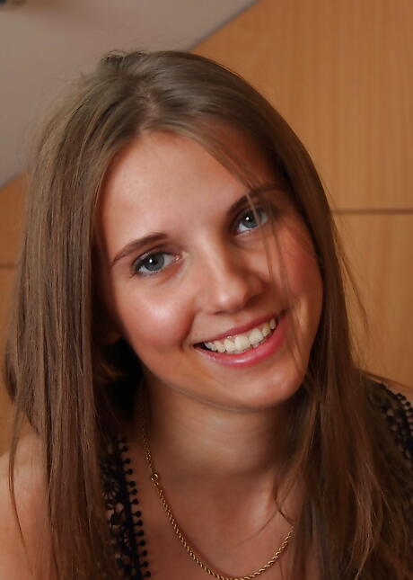 Slender teen Kira in fancy shorts revealing tiny tits and bald pussy 